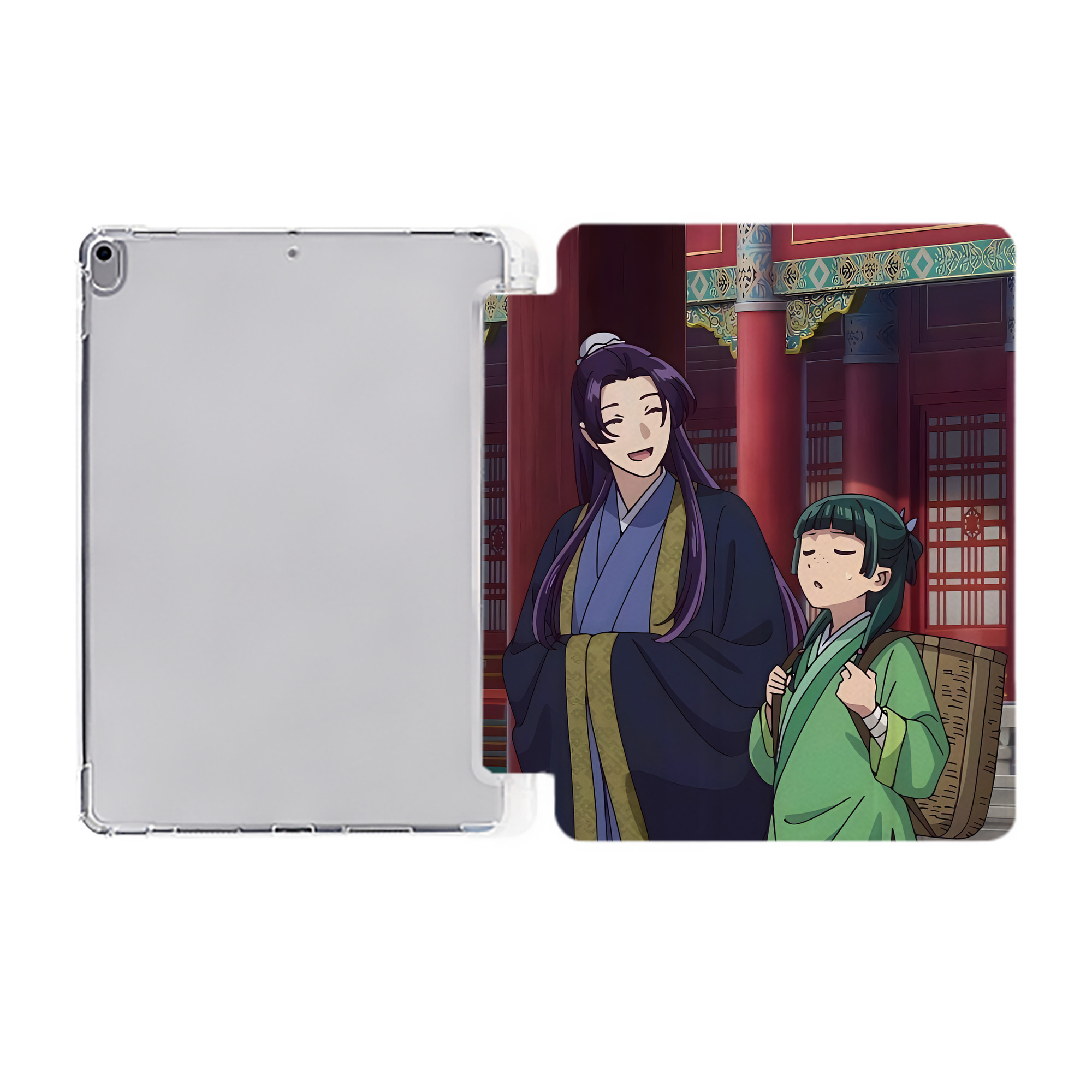 （画像用） 薬屋のひとりごと The Apothecary Diaries IPad ケース ペン収納付き 三つ折りスタンド PUレザー×シリコン 対応機種9.5/10.5/10.9インチ